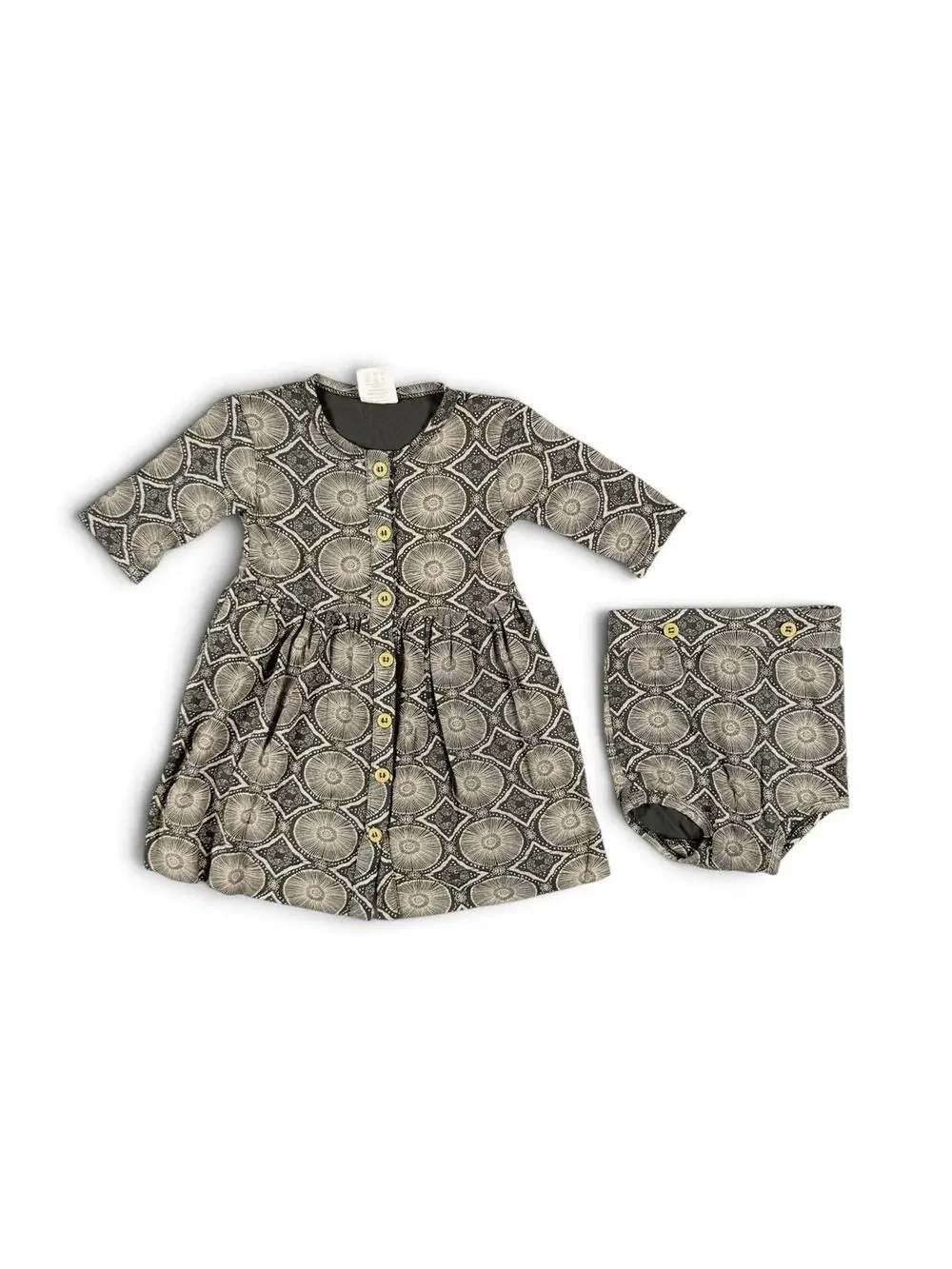 Kate Quinn The Woods Beluga Batik Dress Bloomer Set Size 18-24 Months